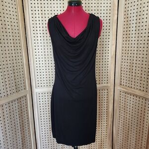 Mystree Black Dress Sleeveless Cowl Neck Little Black Dress L stretch comfy